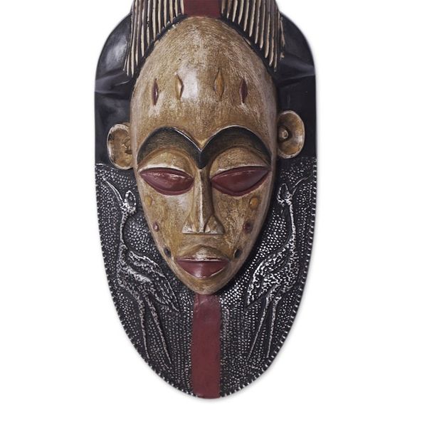 Alternate image for African Sese Wood Flamingo Mask Crafted in Ghana Flamingo Culture