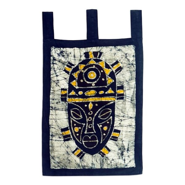 Alternate image for Hand Made Batik Cotton Wall Hanging Masked Man