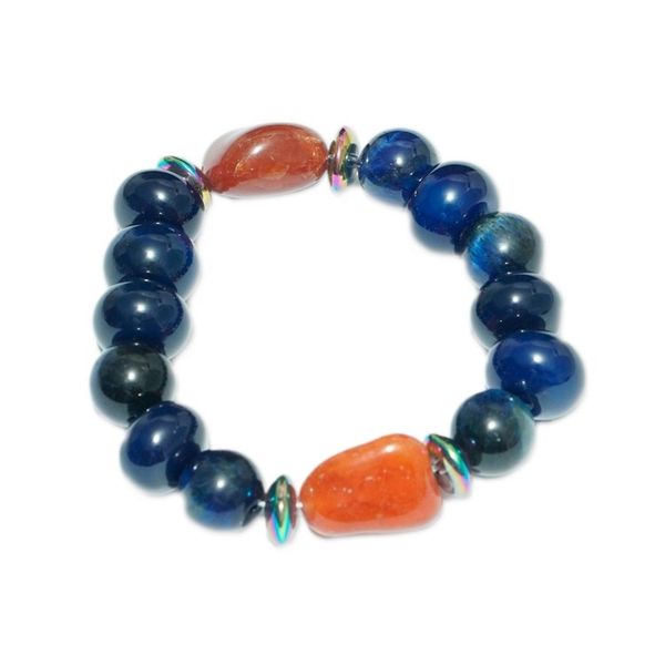 Alternate image for Natural Amethyst and Agate Beaded Stretch Bracelet Power of the Sage