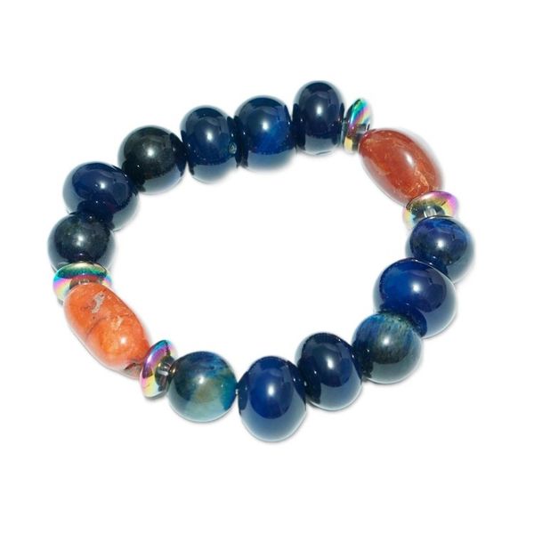 Alternate image for Natural Amethyst and Agate Beaded Stretch Bracelet Power of the Sage
