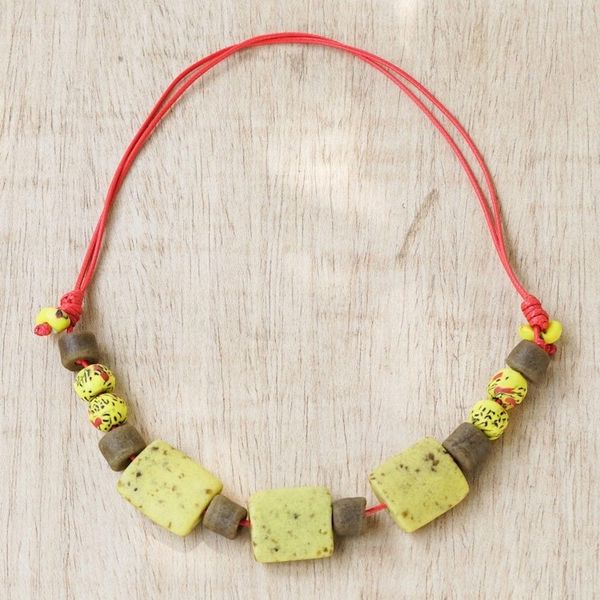 Alternate image for Artisan Made Recycled Glass Beaded Necklace My Song