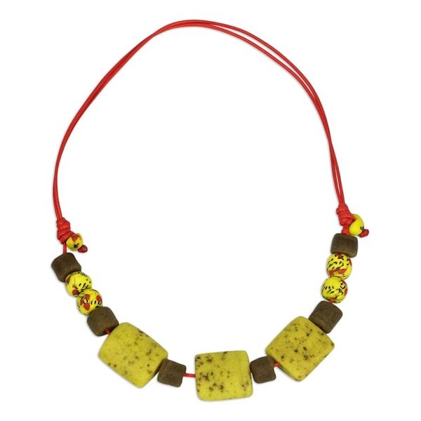 Alternate image for Artisan Made Recycled Glass Beaded Necklace My Song