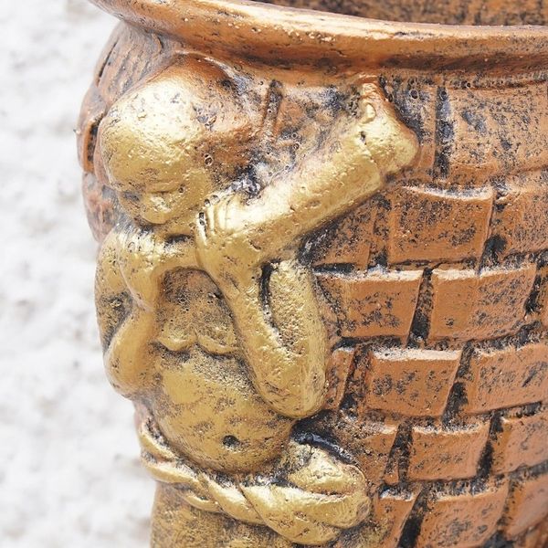 Alternate image for Antiqued Hand-Painted Ceramic Decorative Wall-Mounted Vase Horn