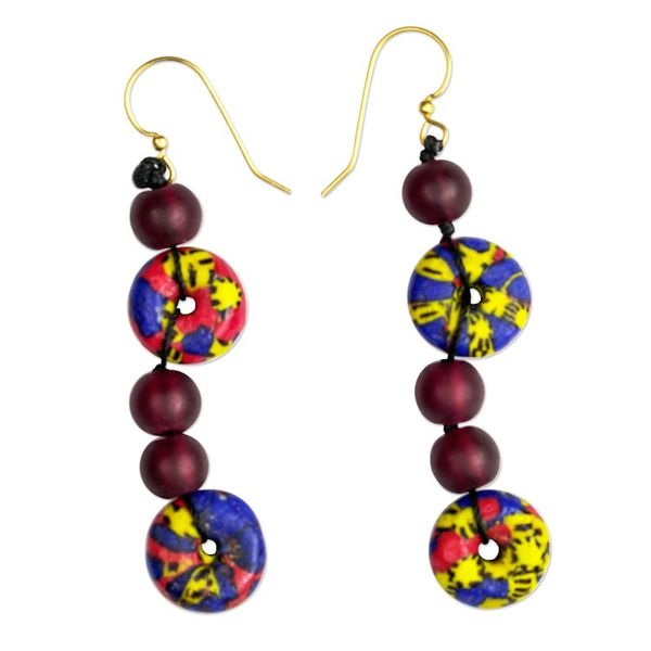 Alternate image for Eco-Friendly Glass Beaded Dangle Earrings Afternoon Gathering