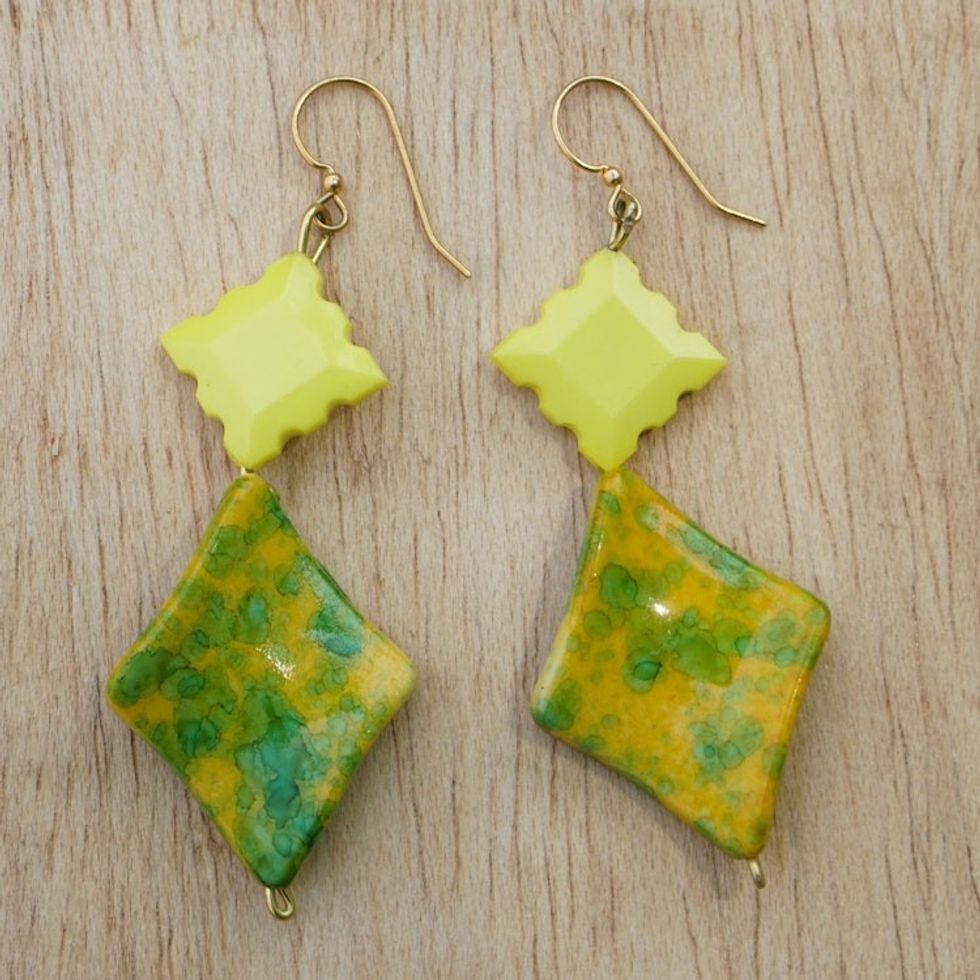 Hand Crafted Eco-Friendly Dangle Earrings 'Pretty Girl'