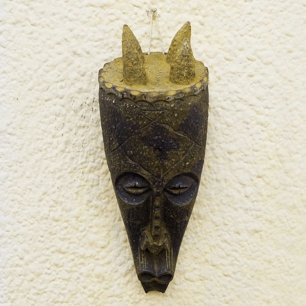 Artisan Crafted Sese Wood Mask from Ghana 'Dogon People'