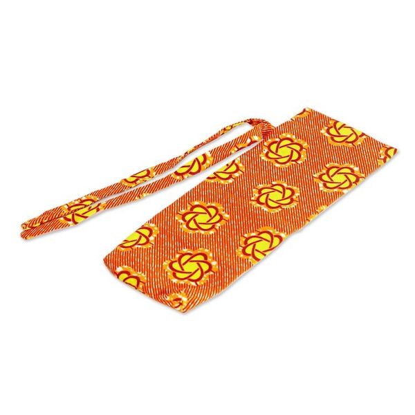 Alternate image for Handcrafted Cotton Wine Bottle Cover in Orange and Yellow Happy Toast
