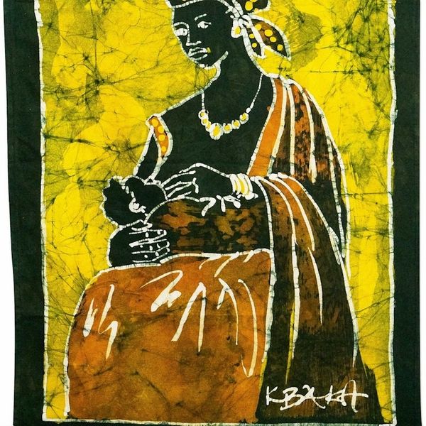 Alternate image for Mother and Child Batik Wall Hanging Baby, Dont Cry