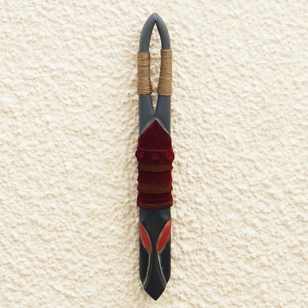 Alternate image for Hand Crafted Ofram Wood and Jute Mask Sarkin Kofar Nayibawa
