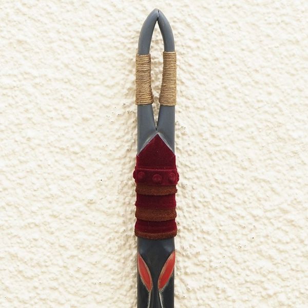 Alternate image for Hand Crafted Ofram Wood and Jute Mask Sarkin Kofar Nayibawa