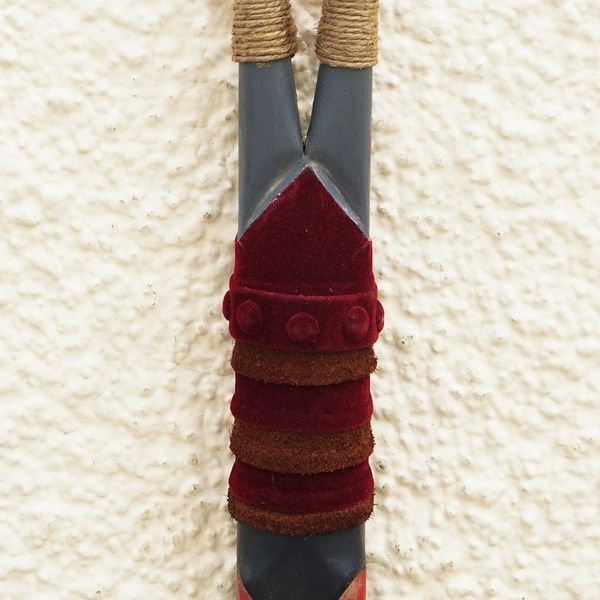 Alternate image for Hand Crafted Ofram Wood and Jute Mask Sarkin Kofar Nayibawa