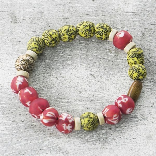 Alternate image for Handmade Eco-Friendly Beaded Stretch Bracelet Virtuous Path