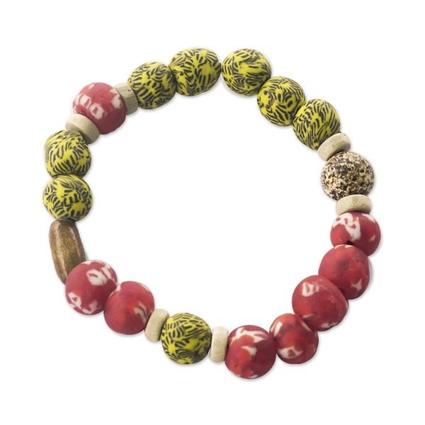 Alternate image for Handmade Eco-Friendly Beaded Stretch Bracelet Virtuous Path