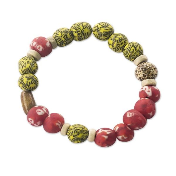 Alternate image for Handmade Eco-Friendly Beaded Stretch Bracelet Virtuous Path