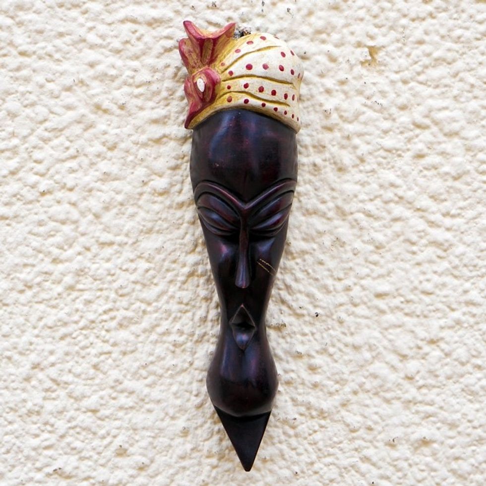 Hand Carved Sese Wood Mask from Ghana 'Gyele'
