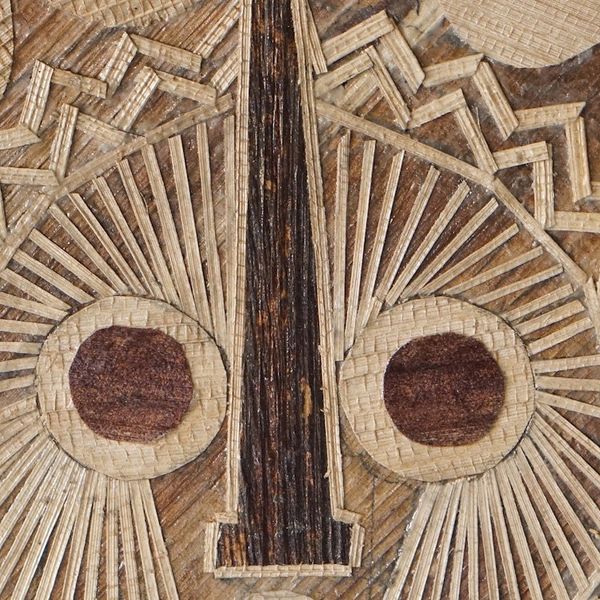 Alternate image for Natural Fiber Monkey Mask Wall Art Handcrafted in Ghana African Monkey Mask II