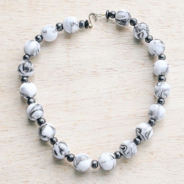 Alternate image for Sese Wood and Recycled Plastic Beaded Necklace from Ghana Sophisticated Forest