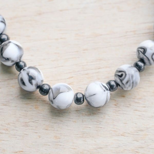 Alternate image for Sese Wood and Recycled Plastic Beaded Necklace from Ghana Sophisticated Forest