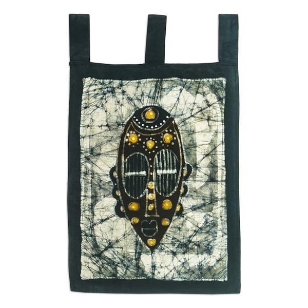 Alternate image for Batik Cotton Wall Hanging with Mask Motif Sika Mask