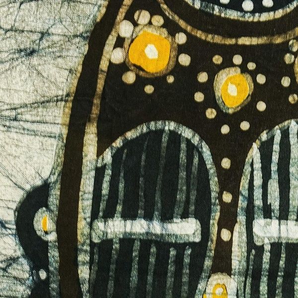 Alternate image for Batik Cotton Wall Hanging with Mask Motif Sika Mask