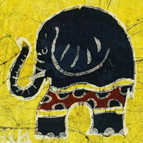 Alternate image for Batik Cotton Scarf with Elephant Motif Cute Calf