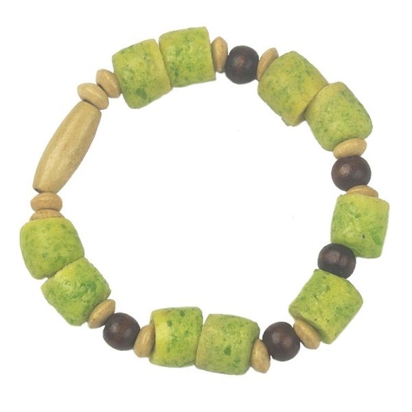 Alternate image for Green Beaded Stretch Bracelet from Ghana Sweet Lady