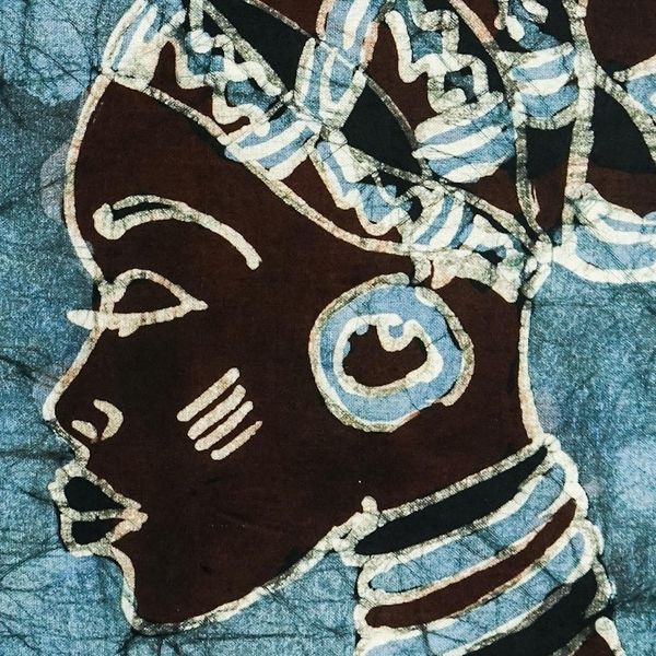 Alternate image for Blue Batik Cotton Wall Hanging Obaa Sima