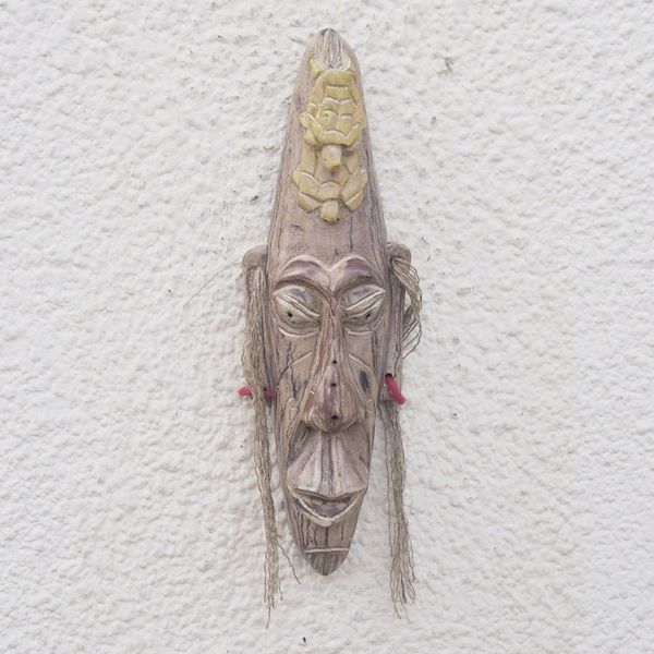 Alternate image for Hand Carved Wood Mask with Turtle Motif Turtle Time