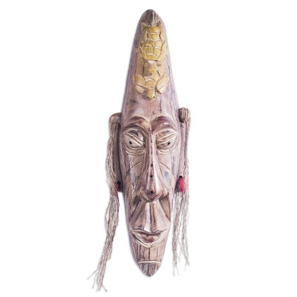 Alternate image for Hand Carved Wood Mask with Turtle Motif Turtle Time