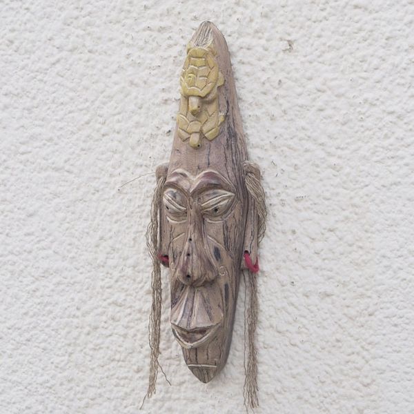 Alternate image for Hand Carved Wood Mask with Turtle Motif Turtle Time