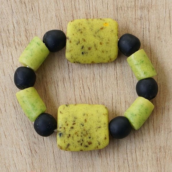 Alternate image for Artisan Made Recycled Glass Beaded Bracelet Dearest One