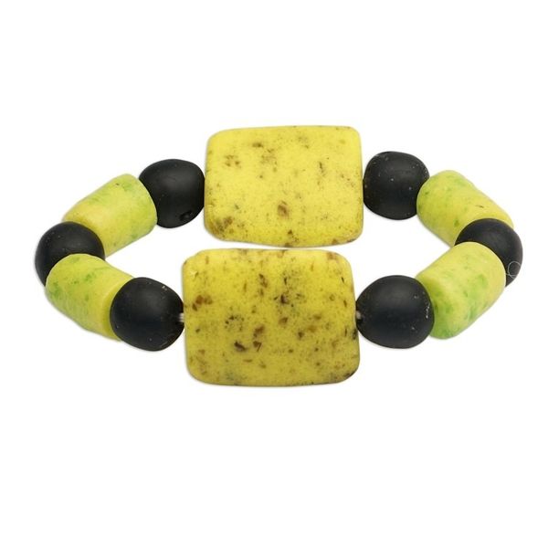 Alternate image for Artisan Made Recycled Glass Beaded Bracelet Dearest One