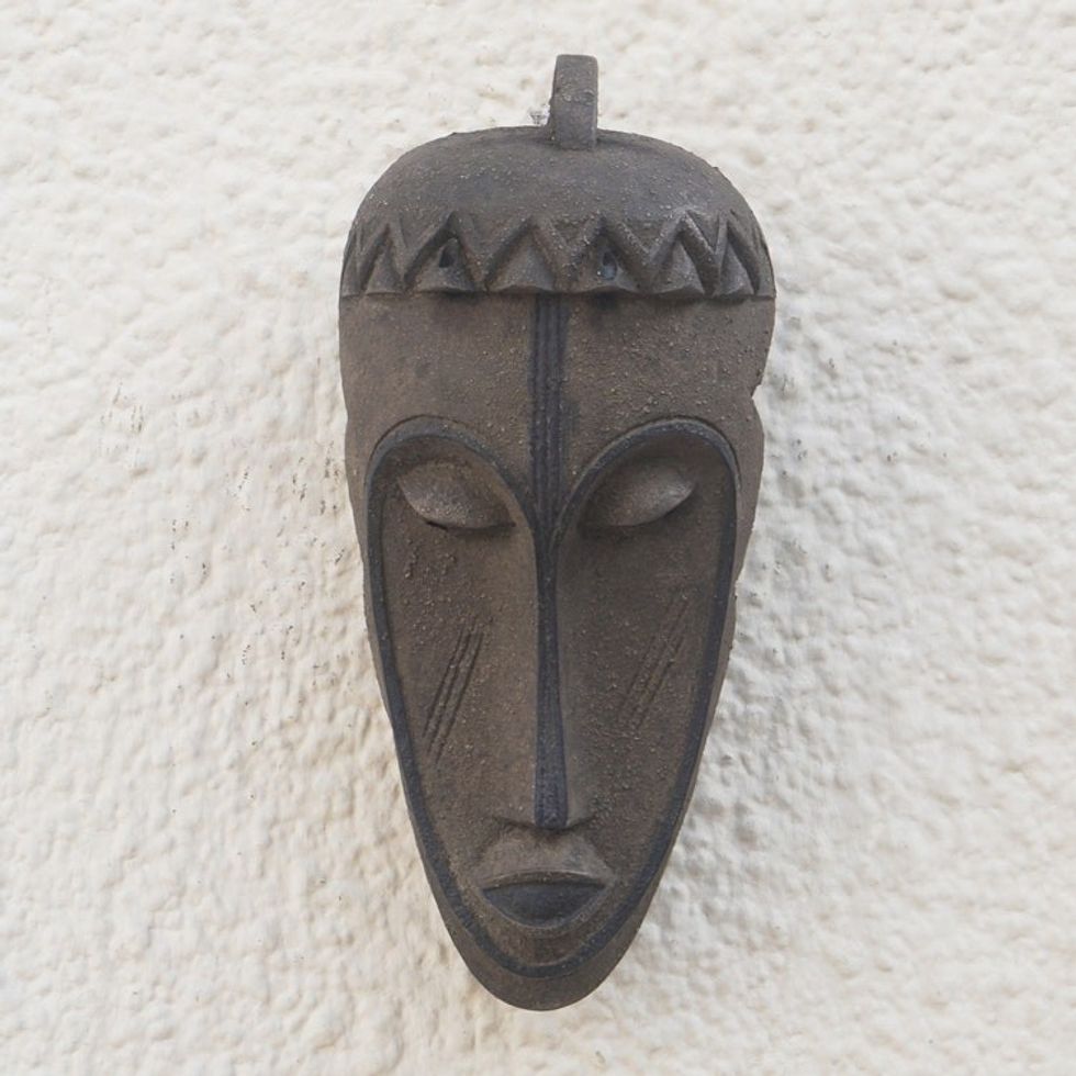 Handmade Sese Wood Tribal Mask from Ghana 'Fang Tribe'