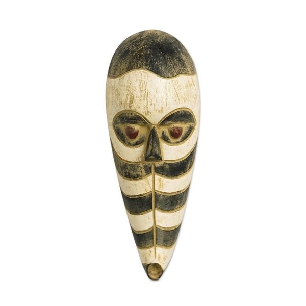 Alternate image for Sese Wood Zebra Mask from Ghana Zebra Totem