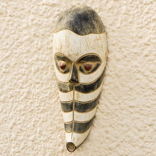 Alternate image for Sese Wood Zebra Mask from Ghana Zebra Totem