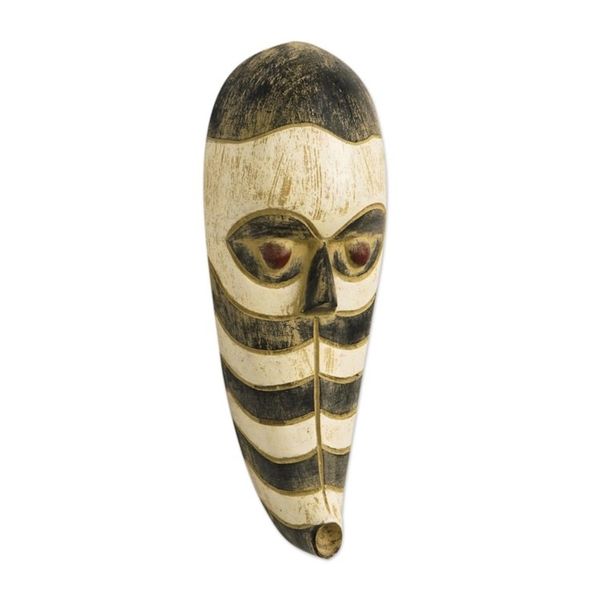 Alternate image for Sese Wood Zebra Mask from Ghana Zebra Totem