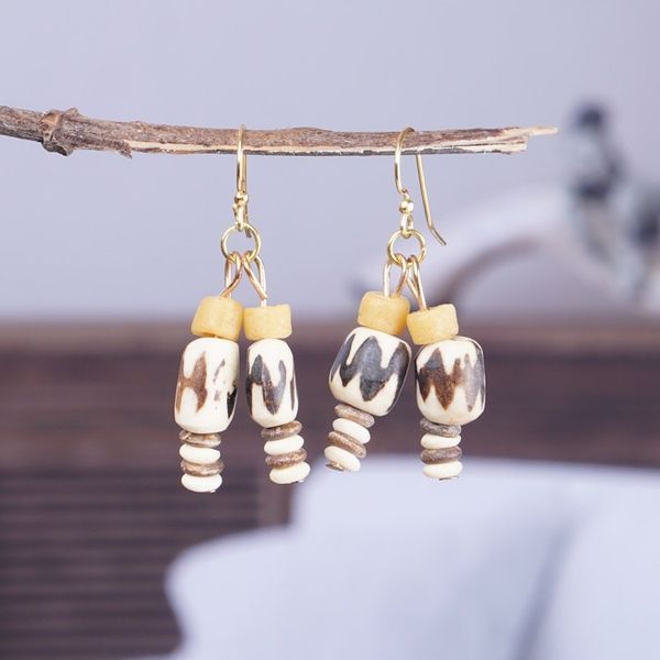 Alternate image for Eco-Friendly Recycled Glass Beaded Dangle Earrings Inner Lady