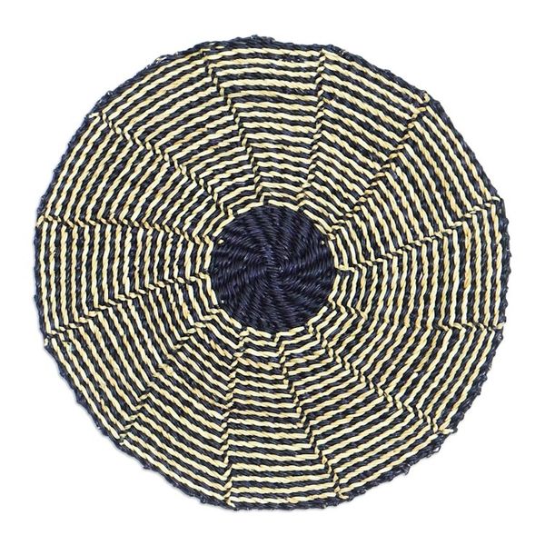 Alternate image for Set of 2 Blue Raffia Wall Accents with Floral Motifs Beautiful Peace