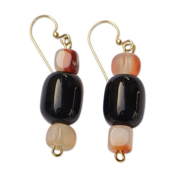 Alternate image for Recycled Glass Beaded Dangle Earrings Crafted in Ghana Divine Present
