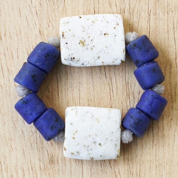 Alternate image for Handcrafted Recycled Glass Beaded Bracelet Seven Virtues
