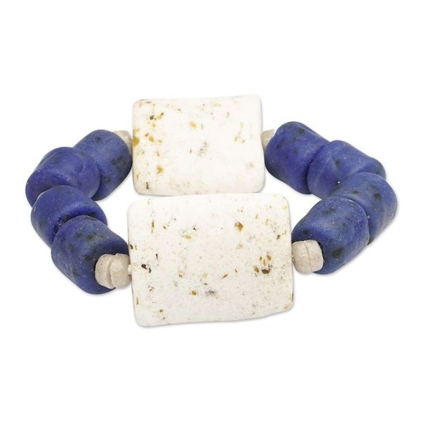 Alternate image for Handcrafted Recycled Glass Beaded Bracelet Seven Virtues