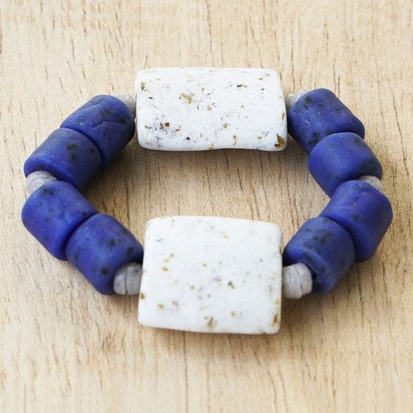 Alternate image for Handcrafted Recycled Glass Beaded Bracelet Seven Virtues