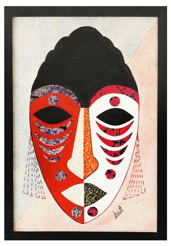 Alternate image for Handmade Cotton and Cardstock Batik Wall Art with Wood Frame Never Give Up