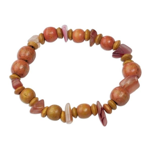 Alternate image for Eco-Friendly Glass and Wood Beaded Bracelet Praise the Sun