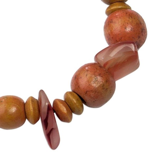 Alternate image for Eco-Friendly Glass and Wood Beaded Bracelet Praise the Sun