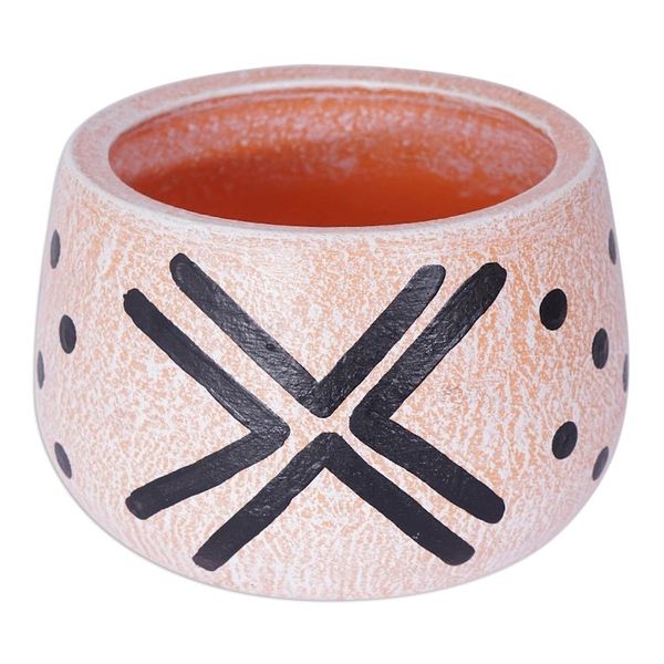 Alternate image for White and Black Distressed Ceramic Decorative Flower Pot Gboane I