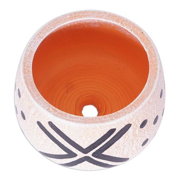 Alternate image for White and Black Distressed Ceramic Decorative Flower Pot Gboane I