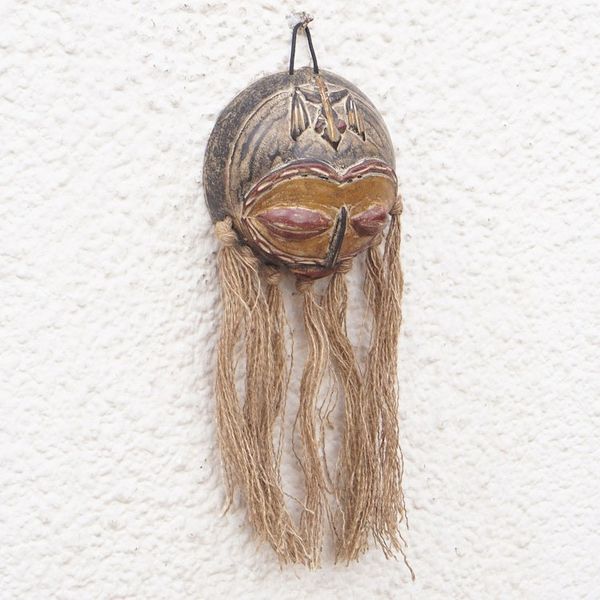 Alternate image for Hand-Painted Traditional African Calabash Mask from Ghana Ghanas Reflections