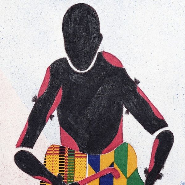 Alternate image for Handcrafted Colorful Cotton Batik Wall Art from Ghana Drum Voices