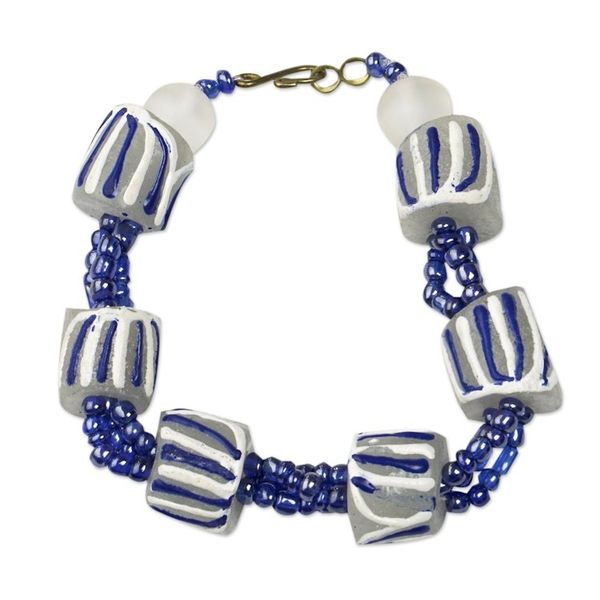 Alternate image for Eco-Friendly Blue and White Beaded Bracelet Time Capsule